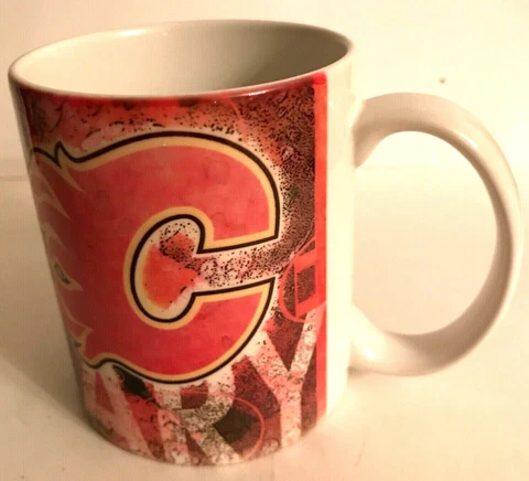 Calgary Flames Coffee Mug Cup NHL National Hockey League Red White Logo Cover