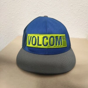 Volcom 210 Fitted FlexFit Hat Blue Lime Green Gray 6 7/8 -7 1/4 - Picture 1 of 4