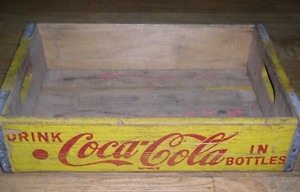 Coca Cola~Yellow Drink Coca Cola In Bottles Wooden Crate~Richmond, Va 1967