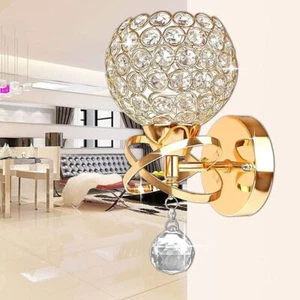 Modern Chrome Crystal LED Wall Light Lamp Sconce Corridor Bedroom Indoor Hallway - Picture 1 of 12