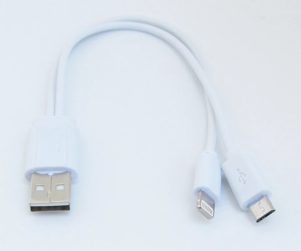 10pcs USB 2.0 A male to USB Micro 5pin Male&Apple iPhone iPad Y Charging Cable - Image 1 of 4