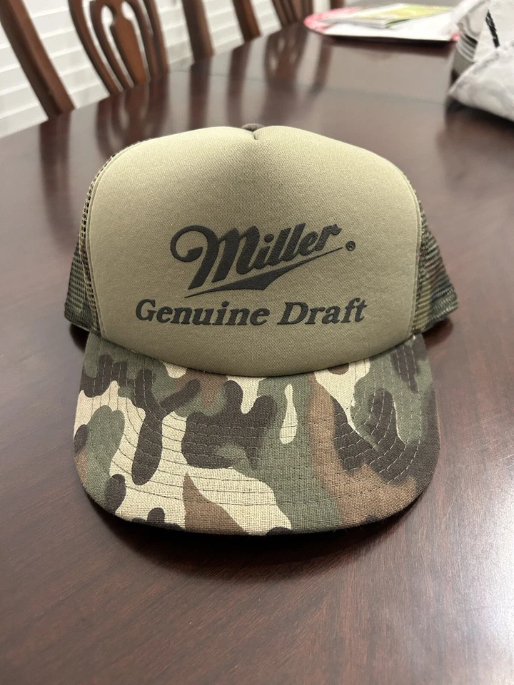 Винтажный Miller Подлинный Драфт Камуфляж Стиль Дальнобойщика Snap Back.  - Изображение 1 из 4