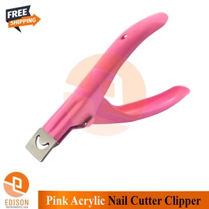 Pink Acrylic Fake Nail Clipper Nail Cutter Manicure Art Tip Finger Nail Trimmers - Picture 1 of 4