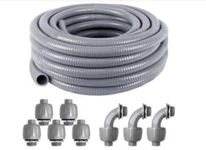 3/4" Dia Liquid Tight Conduit 50 FT,Flexible Non-Metallic PVC Conduit 3/4 Waterp - Picture 1 of 8