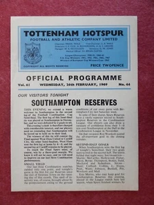 SPURS v SOUTHAMPTON | 1968/1969 | RESERVES | 26 FEB 1969 | UK FREEPOST - Picture 1 of 3
