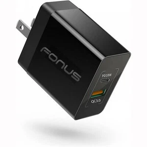FAST HOME CHARGER 36W 2-PORT USB TYPE-C PORT TRAVEL WALL ADAPTER for CELL PHONES - Picture 1 of 5