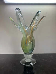 Hand Blown Artisan Glass Art Vase - Picture 1 of 22