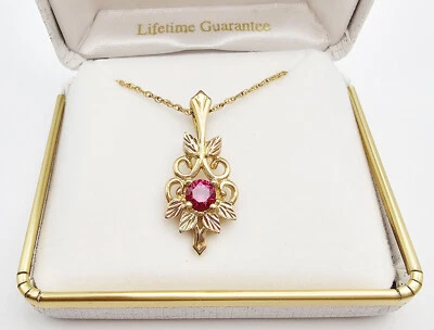 Colgante Oro 10K Black Hills con Rubí Sintético ENVÍO RÁPIDO Foto 1 de 3