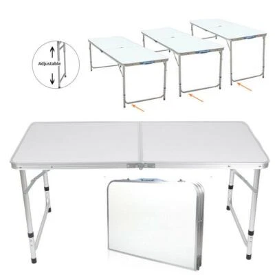 3'/ 4' / 6' Ft Aluminum Camping Folding Table Portable Office Camping Picnic BBQ - Image 1 of 4