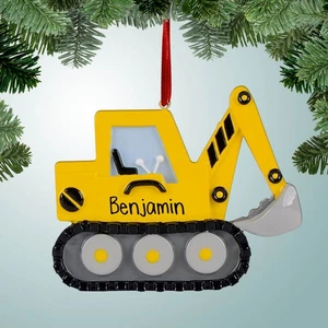 Personalized Backhoe or Excavator Christmas Ornament - Picture 1 of 1