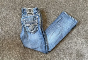 Pantalones de mezclilla para hombre Rock Rival Augustino bota ajustada talla 31 azul - Imagen 1 de 18