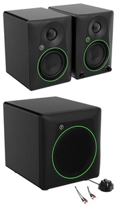 Pair Mackie CR4.5 4.5" Powered Studio Monitors w/Tone Control+8" Subwoofer - Picture 1 of 12