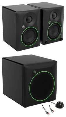 Pair Mackie CR4.5 4.5" Powered Studio Monitors w/Tone Control+8" Subwoofer - Image 1 of 4