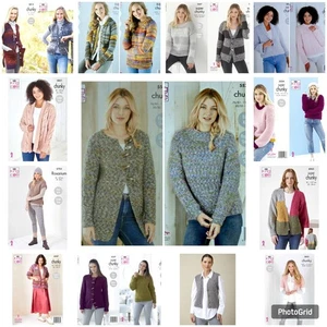 Cardigan, maglione KING COLE modello maglia filato CHUNKY donna - Foto 1 di 75