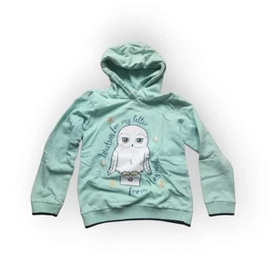 Harry Potter Hogwarts Hedwig Wizardring World Hoodie Mint Green Sweatshirt 9/10 - Picture 1 of 9