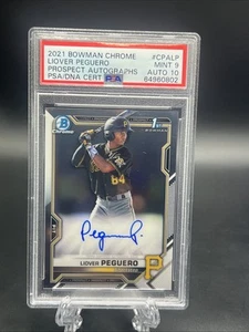 2021 Bowman Chrome Liover Peguero 1st Bowman Prospect Auto PSA 9/Auto 10** - Picture 1 of 2
