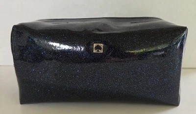 Bolso de Cosméticos Kate Spade Bolsa con Cremallera Mavis Street Medio Brillo Azul sobre Negro Foto 1 de 4