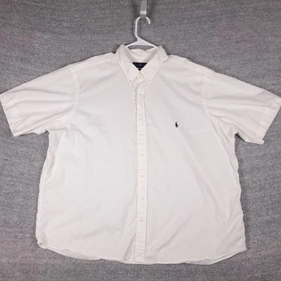 Ralph Lauren Shirt Mens 2XL Big White Feather Weight Twill Button Down Pony Logo - Image 1 of 4