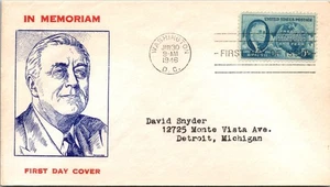 FDC 1946 SC #933 Nice Blue Cachet - Washington DC - Single - J21747 - Picture 1 of 2