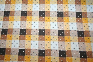 RARE/OOP - 30'S REPRODUCTIONS - AUNT GRACES'S SCRAPBAG GOLD WHITE BROWN CHECK - Picture 1 of 3