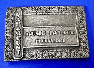 Paramount Music Palace Indianapolis Indiana Vintage HITLINE USA Belt Buckle - Picture 1 of 14