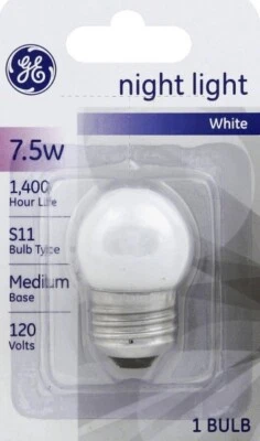 GE 41267 White 7.5 Watt Globe Night Light Bulb - Image 1 of 4