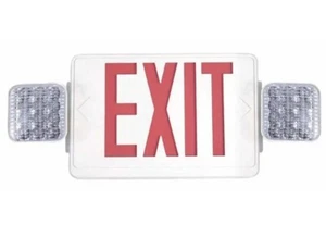 Combo 14-Watt Equivalent Integrated LED White Exit Sign and Emergency Light Read - Picture 1 of 5