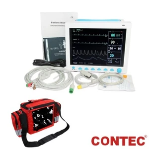 Vitalfunktionen Patient Monitor Patientenmonitor mit Tasche Multi-Parameter 12.1 - Picture 1 of 12