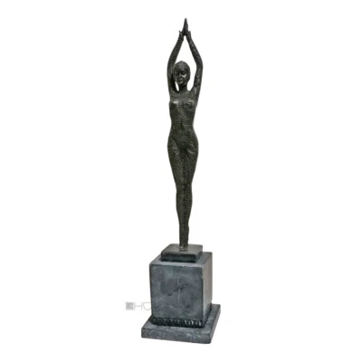 Bronzefigur Chiparus Statue Tänzerin Bronze 3.9kg 49cm - Bild 1 von 2