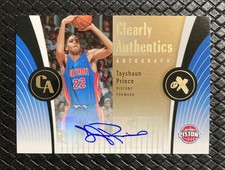 TAYSHAUN PRINCE 2006-07 Fleer EX Clearly Authentics GOLD Auto /5 Detroit Pistons