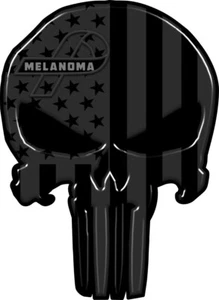 Melanoma Awareness,  Cancer Awareness skull Decal 6 Different sizes - Picture 1 of 2