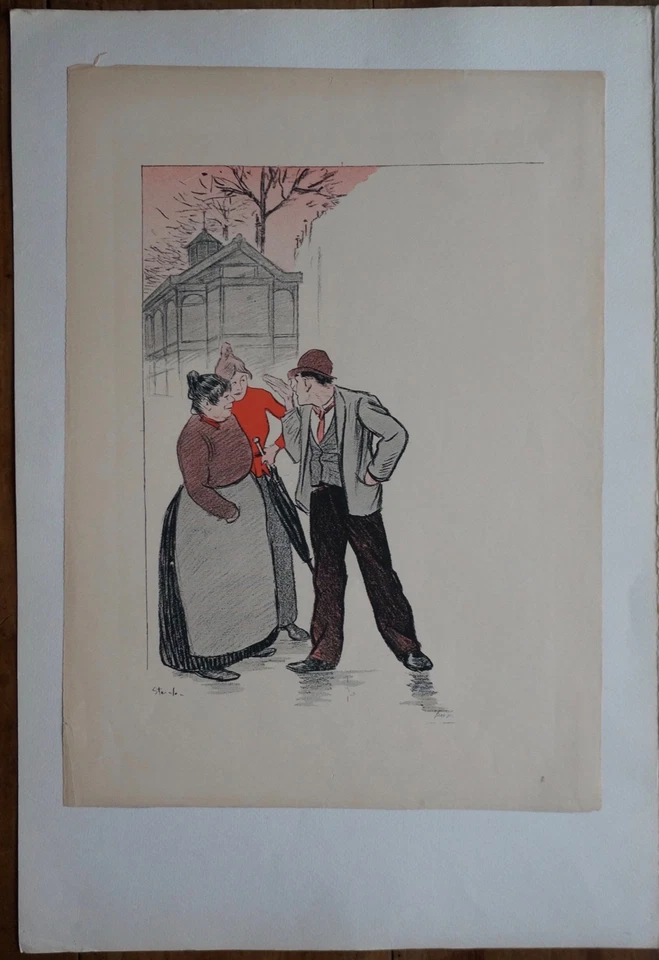 STEINLEN Théophile-Alexandre (1859-1923) - Lithographie couleur originale -  - Photo 1/1