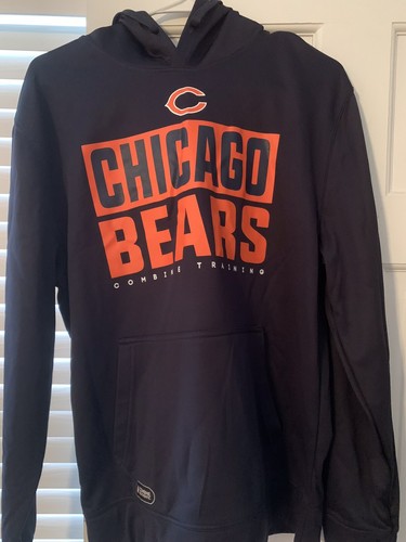 VETEMENTS Felpa con cappuccio pullover blu Chicago Bears New Era NFL Team Abbigliamento Combine Training M