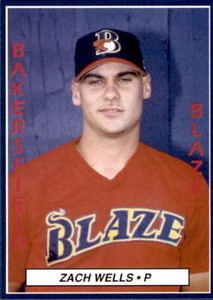 2000 Bakersfield Blaze Pizza Hut/Pepsi #30 Zach Wells Clayton California CA Card