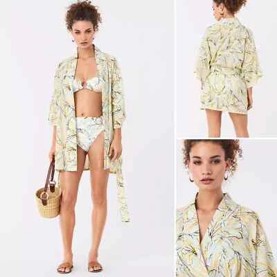 NWT Diane Von Furstenberg x Onia Womens Gina Cotton Kimono Swim Coverup XS/S - Image 1 of 4