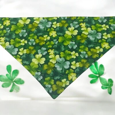 St Patricks Day Dog Bandana Over the Collar Bandanna Bandanas Shamrocks Slide On - Image 1 of 4