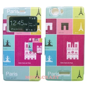 FUNDA LIBRO DIBUJO CON VENTANA CUSTODIA PARA WIKO RIDGE 4G PARÍS - Imagen 1 de 1