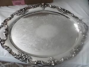 Vintage Reed and Barton King Francis L655 Pattern 12" Silverplate Oval Platter - Picture 1 of 7