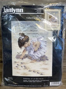 Janlynn COLLECTING SHELLS 12 x 16 Little Girl At Beach Cross Stitch Kit 29-19 - Picture 1 of 6