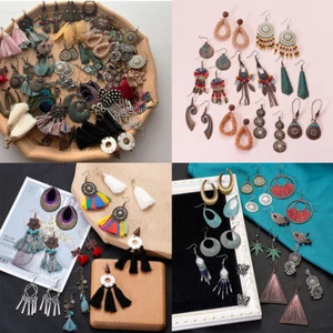 Großhandel 20 Paar Ohrringe Damen Metall Tropfen Baumeln Modeschmuck Mix Stil - Bild 1 von 12