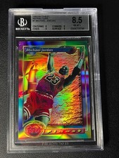 MICHAEL JORDAN BGS 8.5 1993-94 TOPPS FINEST BASKETBALL #1 REFRACTOR BULLS RARE!