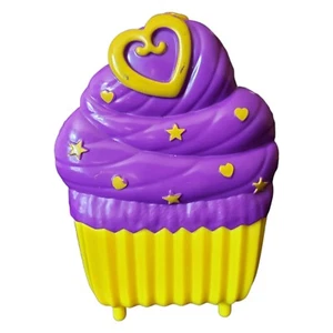 2019 Polly Pocket Compact Only Purple Yellow Sweet Treat Cupcake House No Dolls - Bild 1 von 9