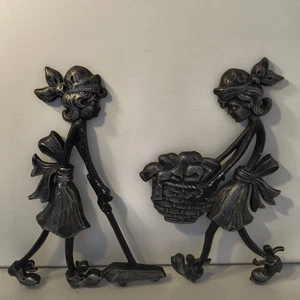 Vintage Sexton 1971 Wandtafeln - 2er Set Aluminiumguss Hauswirtschaft Hausarbeiten Hergestellt in den USA - Bild 1 von 14