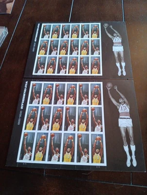 TWO Wilt Chamberlain Forever Stamp Sheets Scott #4950-4951 - Image 1 of 3