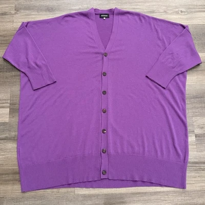 Cardigã Eskandar Suéter Gola V Caixinha Oversized 100% Cashmere Feminino Tamanho 0/S - Imagem 1 de 4