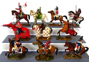 Lote de 10 figuras de caballería de caballos militares Del Prado peltre pintado a mano - (L5) - Imagen 1 de 12