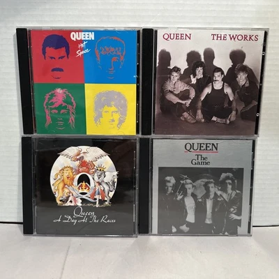 Queen - 4 CD lot - UK import - a day at the races - the game - works - hot space — 第 1/4 张图片