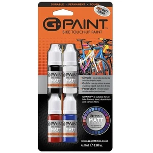 G-Paint Matt Bike Touch-Up Paint 4-Pack Bike Scratch Repair Black White Red Blue - Picture 1 of 6