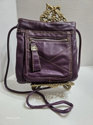 TIGNANELLO PURPLE Leather Multi Pocket Crossbody/ Shoulder Bag - Image 1 of 4