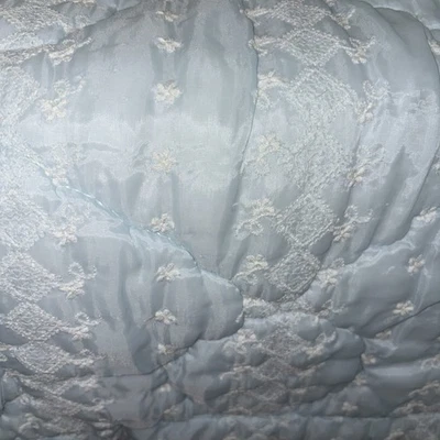 Manta Acrílica Bebé De Colección Azul y Blanco Nylon Borde Acrílico Bebé Morgan? Foto 1 de 4